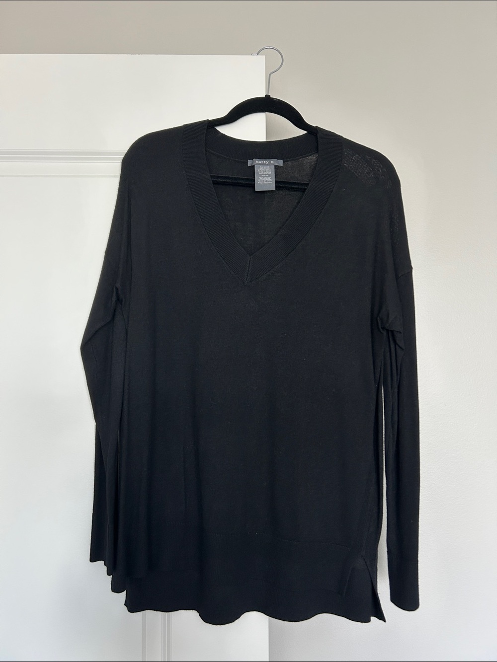 Black Long Sleeve V-Neck Women’s Sweater